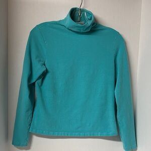 Teal Chadwicks Ladies Turtleneck Long Sleeve Top, Size Small